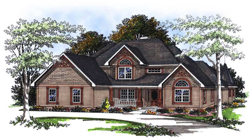 Front View of this 4-Bedroom, 3230 Sq Ft Plan - 101-1790