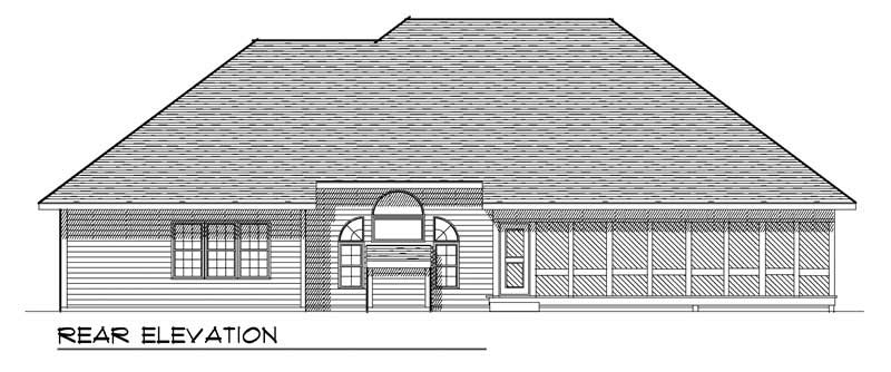 Home Plan Rear Elevation of this 3-Bedroom,2171 Sq Ft Plan -101-1793