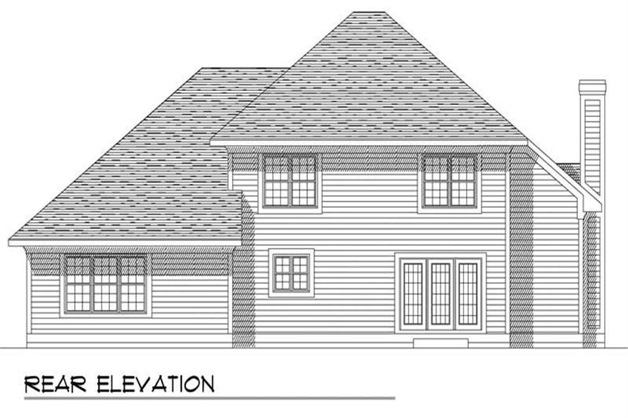 Home Plan Rear Elevation of this 4-Bedroom,2523 Sq Ft Plan -101-1797
