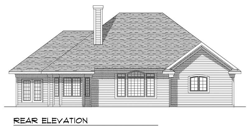 Home Plan Rear Elevation of this 3-Bedroom,2045 Sq Ft Plan -101-1798