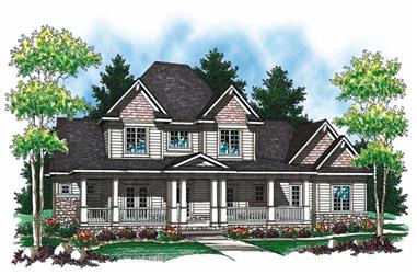 4-Bedroom, 2920 Sq Ft Country House Plan - 101-1801 - Front Exterior