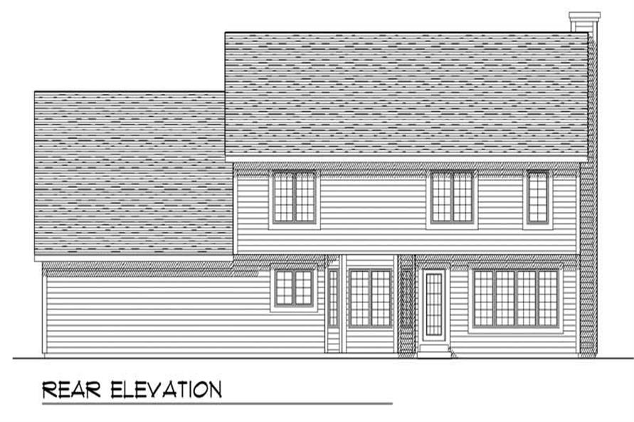 Home Plan Rear Elevation of this 4-Bedroom,2368 Sq Ft Plan -101-1802