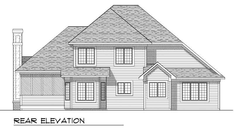 Home Plan Rear Elevation of this 4-Bedroom,2477 Sq Ft Plan -101-1806