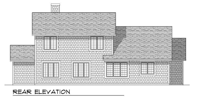 Home Plan Rear Elevation of this 3-Bedroom,2128 Sq Ft Plan -101-1807