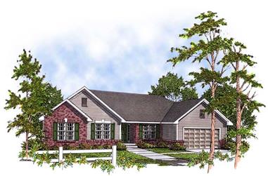 3-Bedroom, 1763 Sq Ft Country Home Plan - 101-1809 - Main Exterior