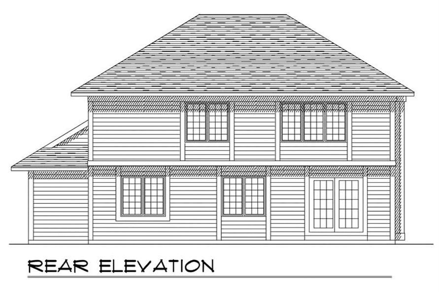Home Plan Rear Elevation of this 4-Bedroom,2153 Sq Ft Plan -101-1813