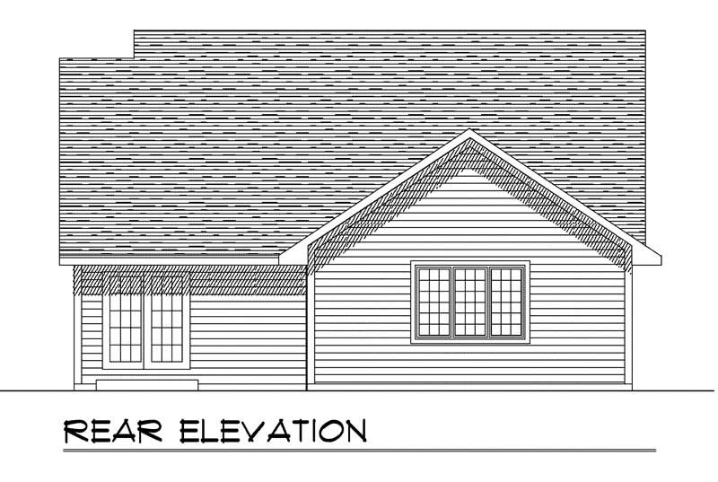 Home Plan Rear Elevation of this 3-Bedroom,1448 Sq Ft Plan -101-1814