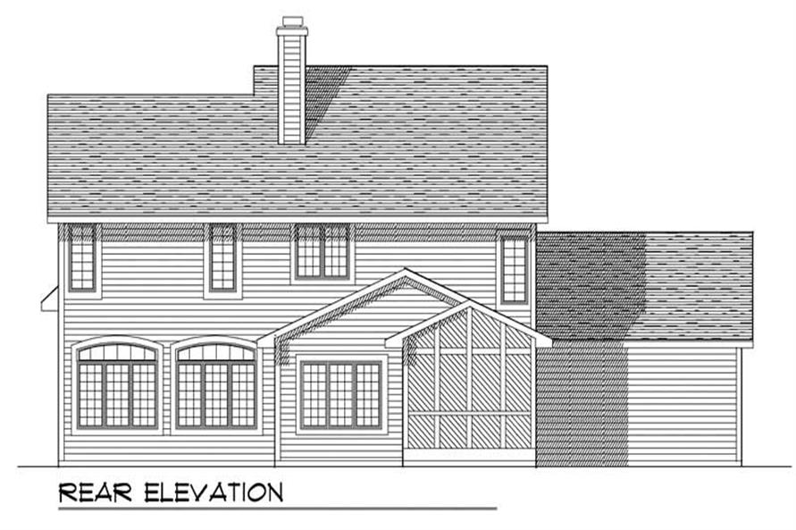 Home Plan Rear Elevation of this 4-Bedroom,2800 Sq Ft Plan -101-1815