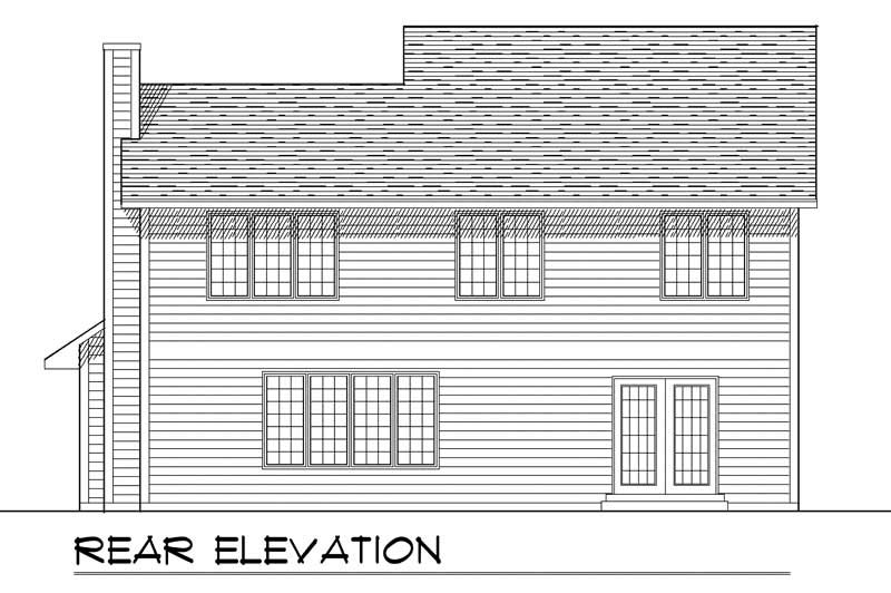 Home Plan Rear Elevation of this 4-Bedroom,2073 Sq Ft Plan -101-1824