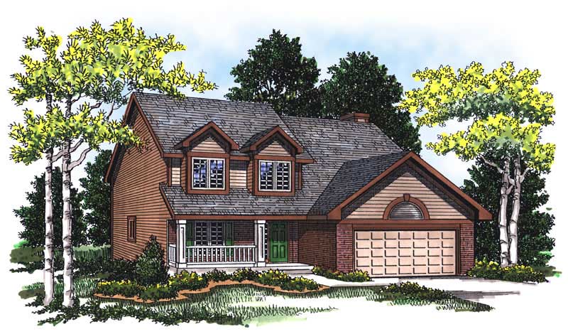 Front View of this 4-Bedroom, 2073 Sq Ft Plan - 101-1824
