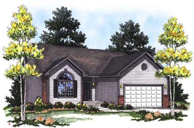 2-Bedroom, 1306 Sq Ft Ranch House Plan - 101-1829 - Front Exterior