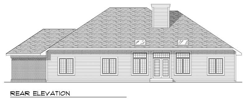 Home Plan Rear Elevation of this 3-Bedroom,2256 Sq Ft Plan -101-1831