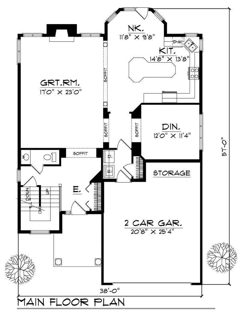 Floor Plan First Story of Country Plan #101-1833
