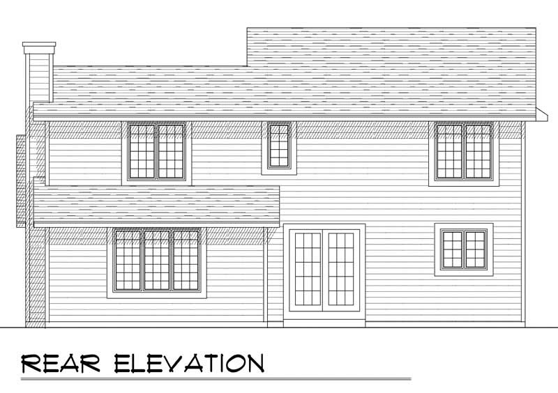 Home Plan Rear Elevation of this 3-Bedroom,1671 Sq Ft Plan -101-1836