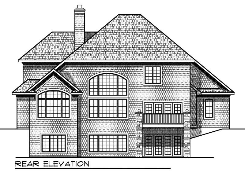 Home Plan Rear Elevation of this 4-Bedroom,3246 Sq Ft Plan -101-1843