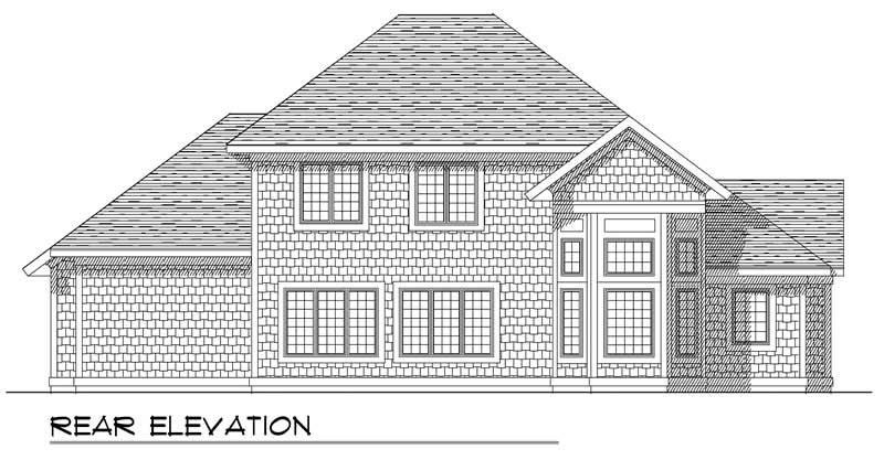 Home Plan Rear Elevation of this 4-Bedroom,2525 Sq Ft Plan -101-1846