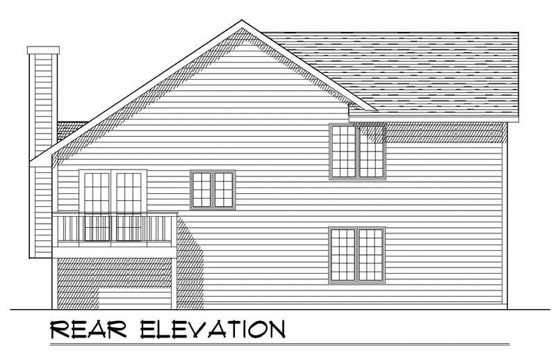 Home Plan Rear Elevation of this 2-Bedroom,1337 Sq Ft Plan -101-1847
