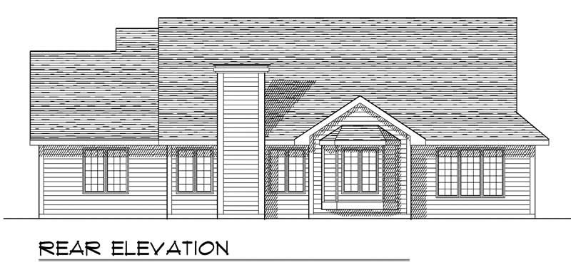 Home Plan Rear Elevation of this 3-Bedroom,1603 Sq Ft Plan -101-1851