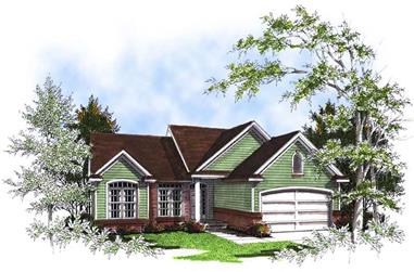 3-Bedroom, 1456 Sq Ft Bungalow House Plan - 101-1853 - Front Exterior