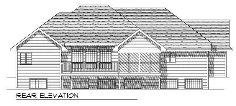 Home Plan Rear Elevation of this 2-Bedroom,1938 Sq Ft Plan -101-1854