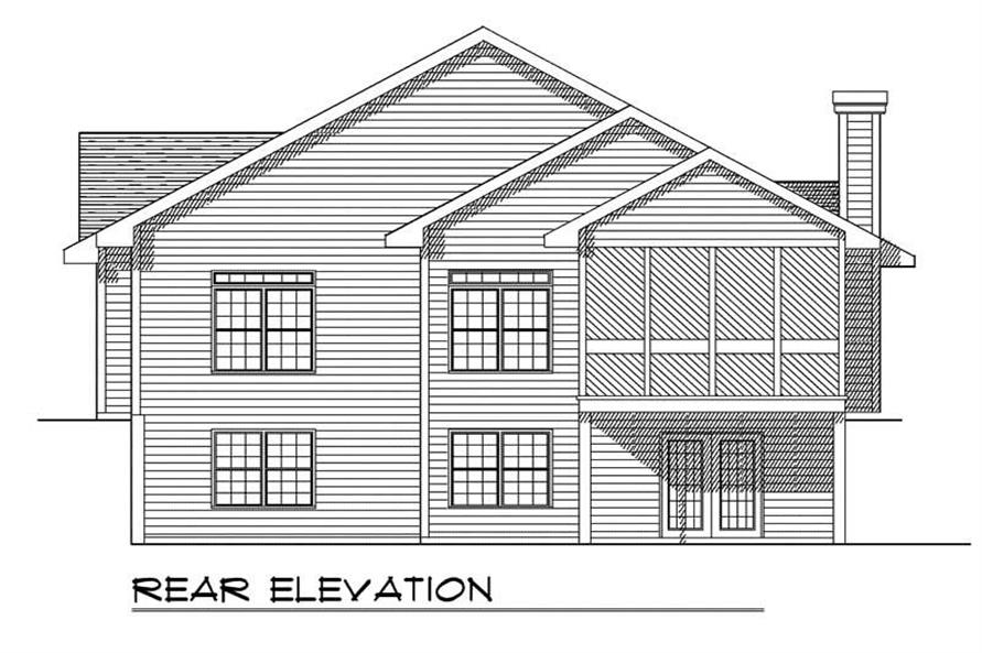 Home Plan Rear Elevation of this 2-Bedroom,1675 Sq Ft Plan -101-1855