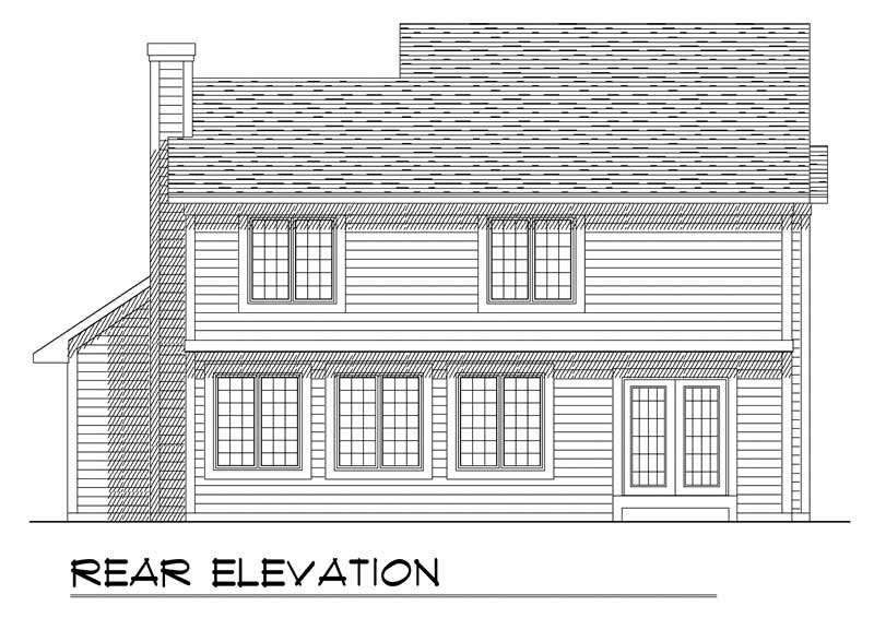 Home Plan Rear Elevation of this 3-Bedroom,1924 Sq Ft Plan -101-1858