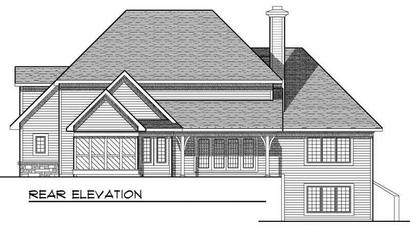 Home Plan Rear Elevation of this 4-Bedroom,3207 Sq Ft Plan -101-1860
