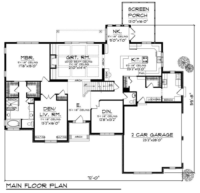 Floor Plan First Story of European Plan #101-1860