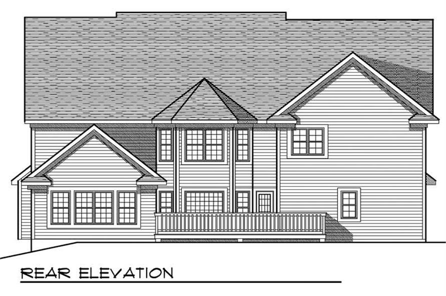 Home Plan Rear Elevation of this 4-Bedroom,3687 Sq Ft Plan -101-1862