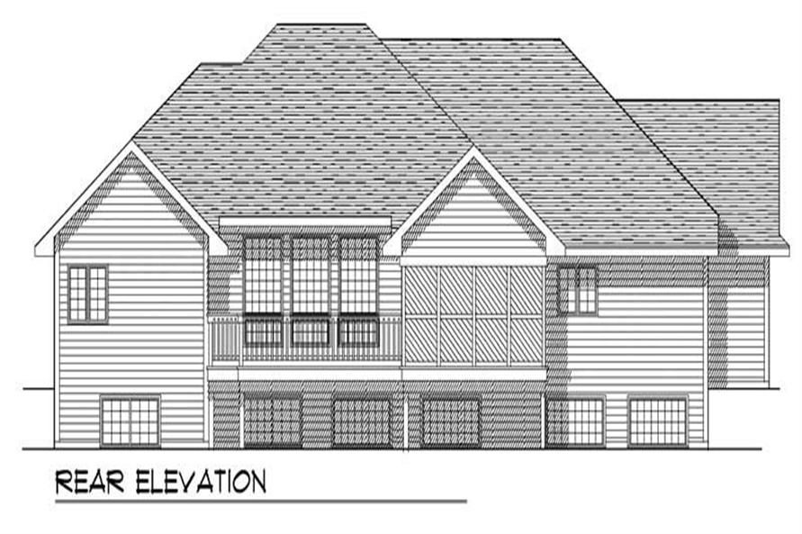 Home Plan Rear Elevation of this 4-Bedroom,3150 Sq Ft Plan -101-1864