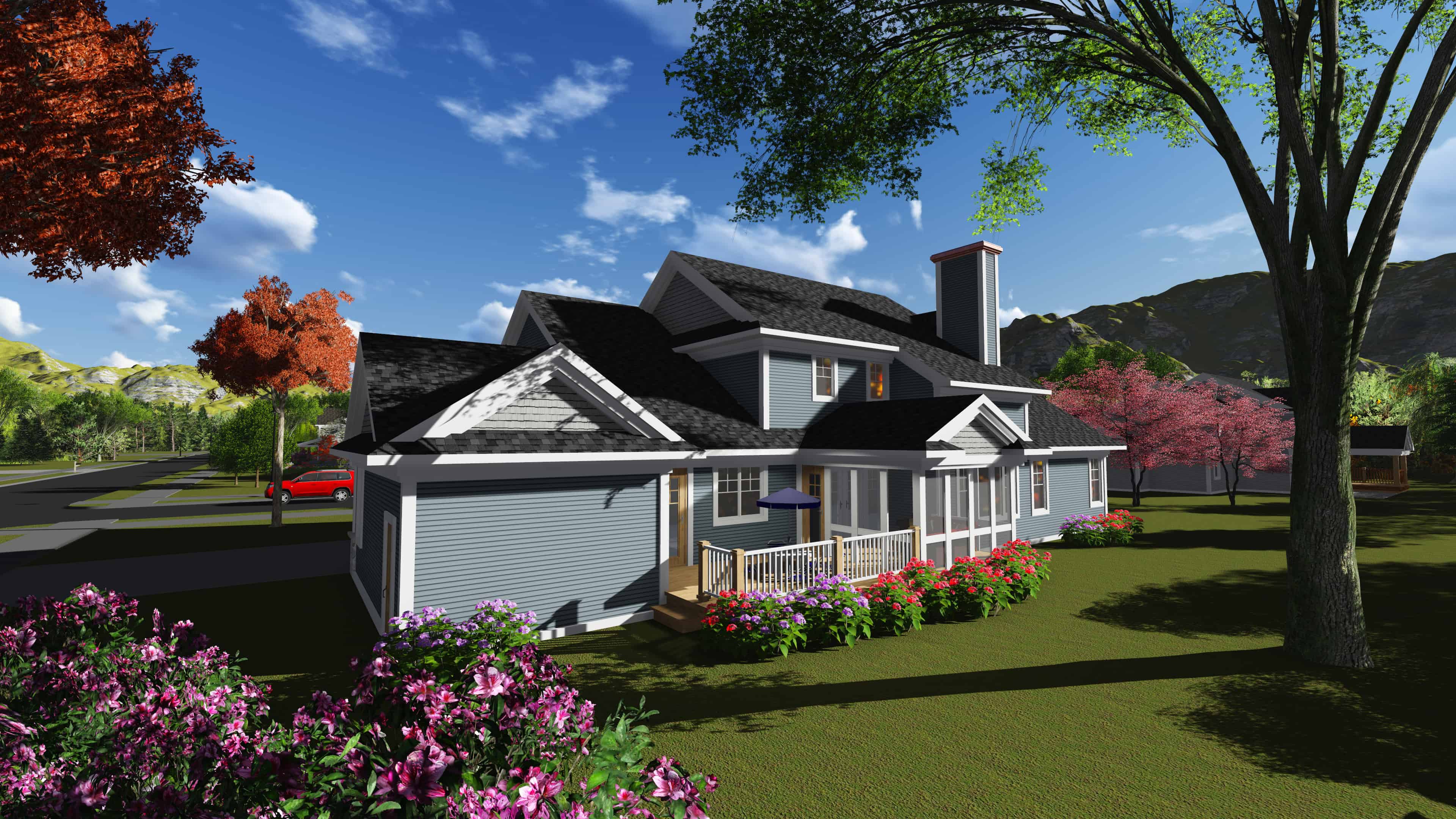 Rear View of this 4-Bedroom, 3004 Sq Ft Plan - 101-1893