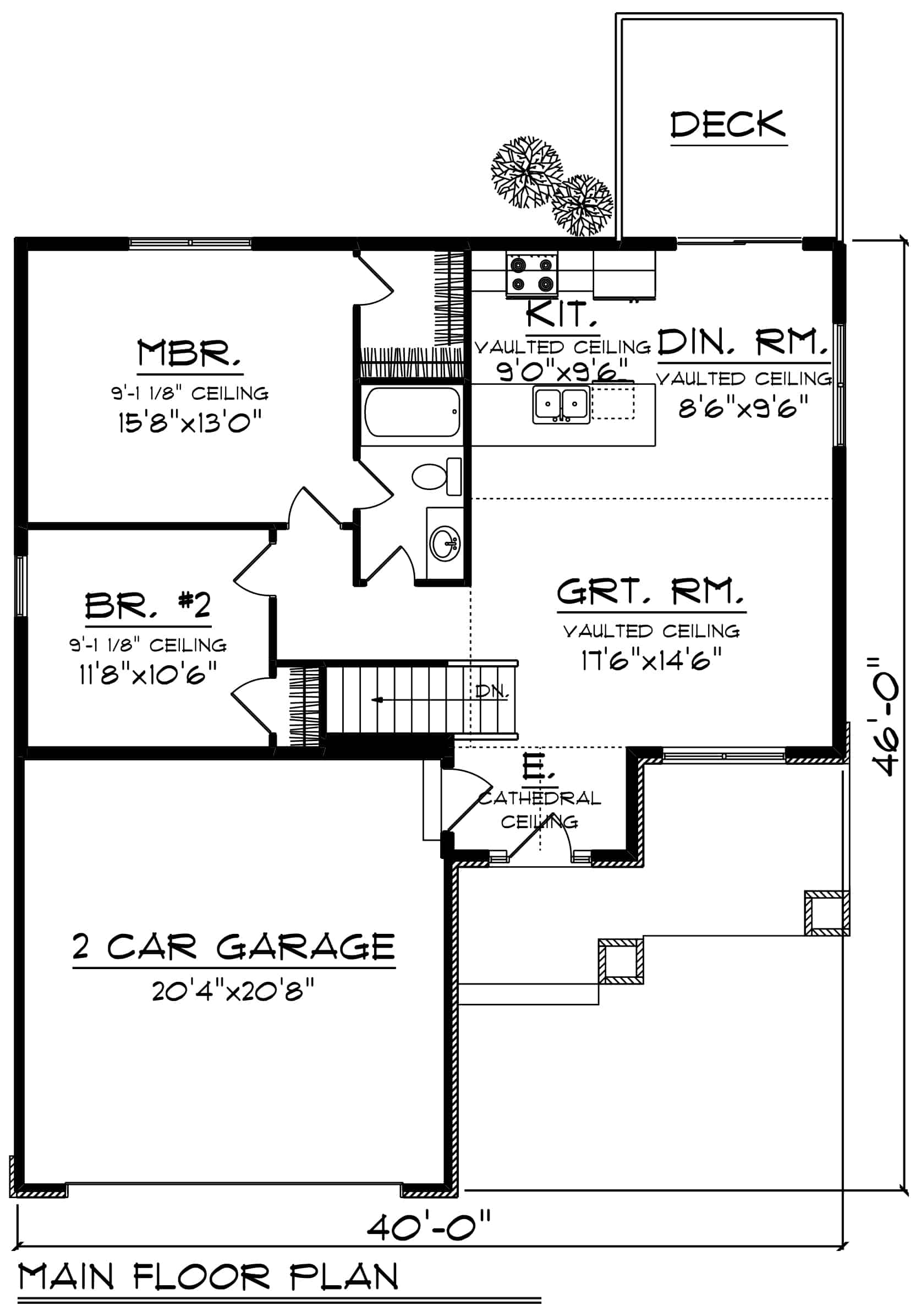 Main Level of Ranch Plan #101-1897