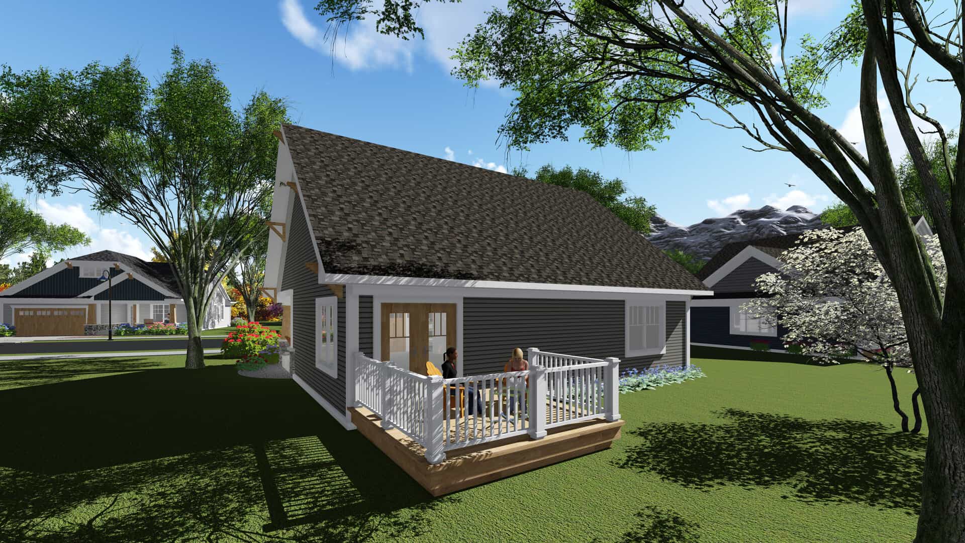 Rear View of this 2-Bedroom, 1047 Sq Ft Plan - 101-1897