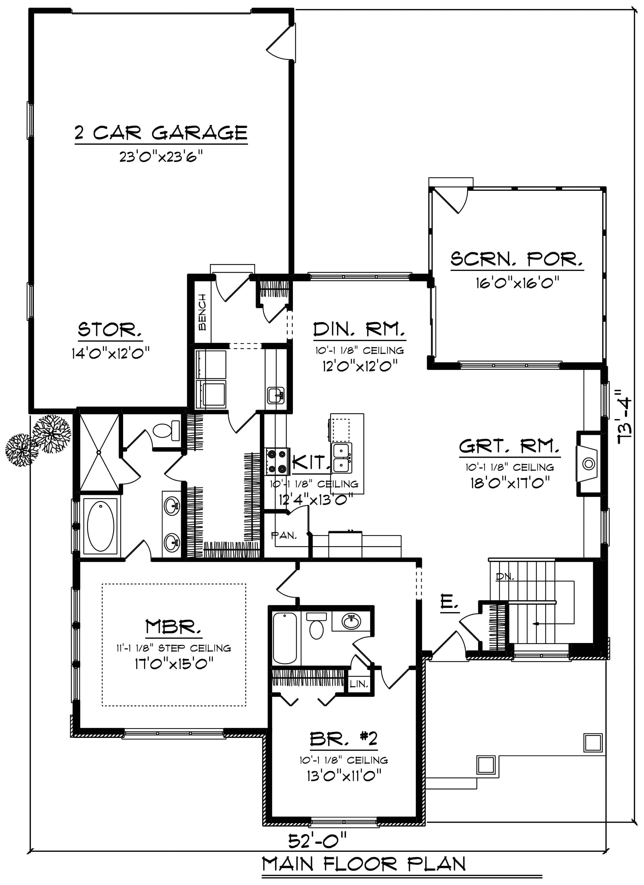 Main Level of Ranch Plan #101-1972