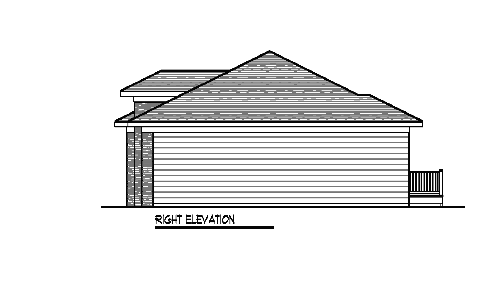 Home Plan Right Elevation of this 2-Bedroom,1484 Sq Ft Plan -101-1988