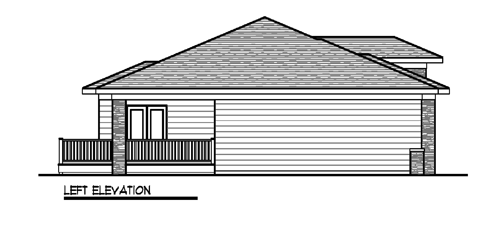 Home Plan Left Elevation of this 2-Bedroom,1484 Sq Ft Plan -101-1988