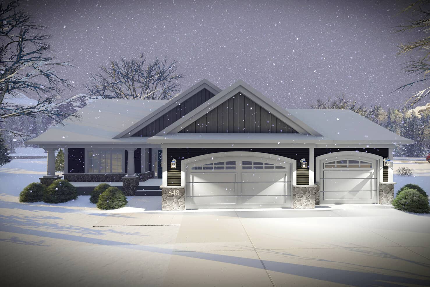 Front View of this 2-Bedroom, 1736 Sq Ft Plan - 101-1991