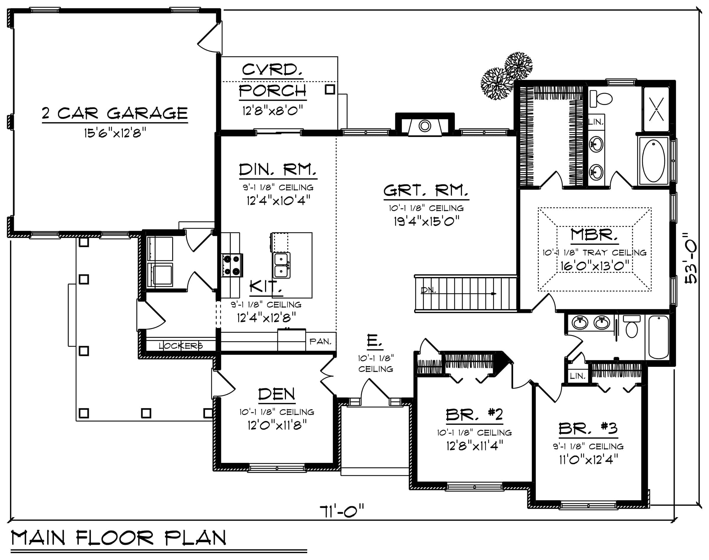 Main Level of Southern Plan #101-1997