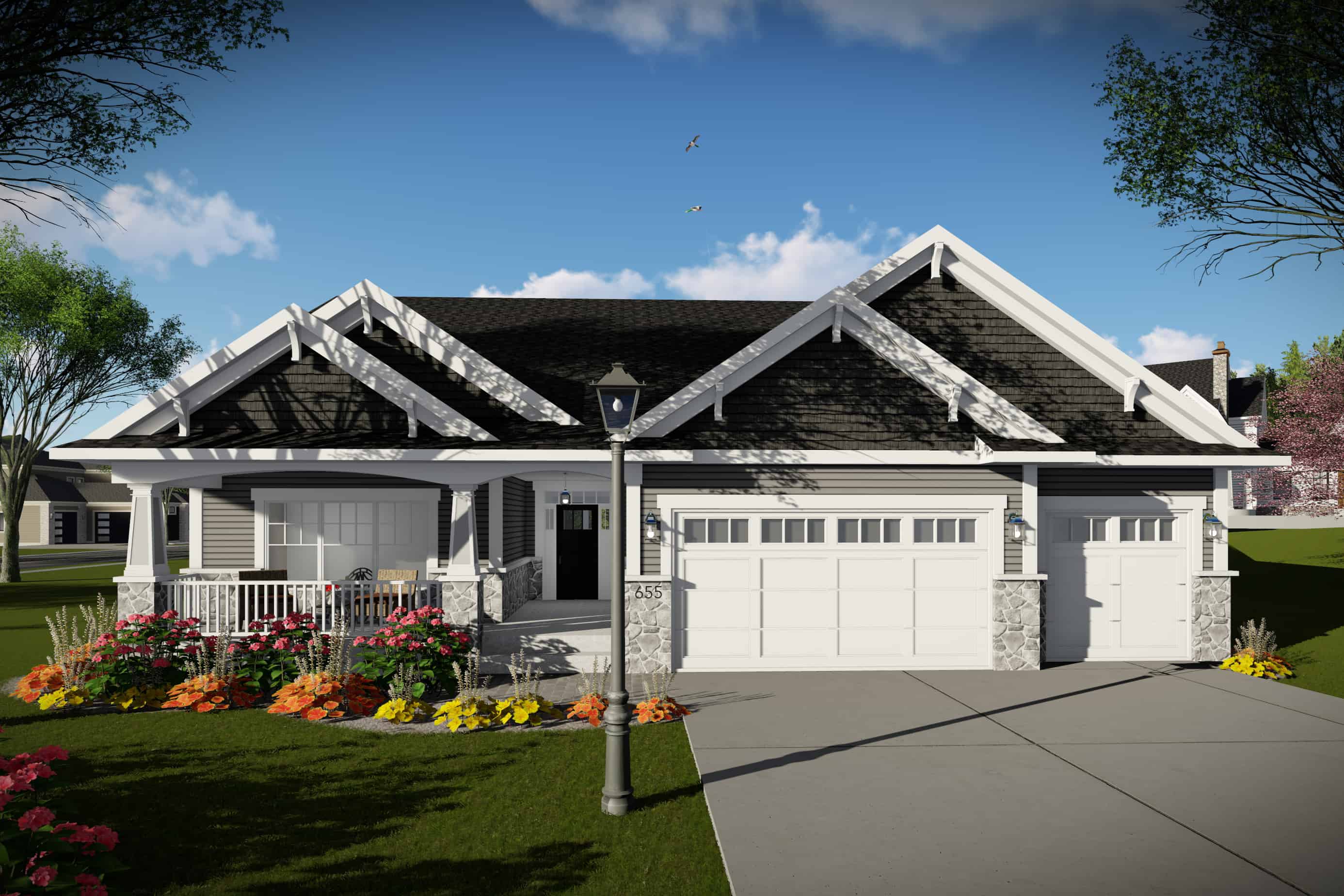 Front View of this 3-Bedroom, 2005 Sq Ft Plan - 101-1998