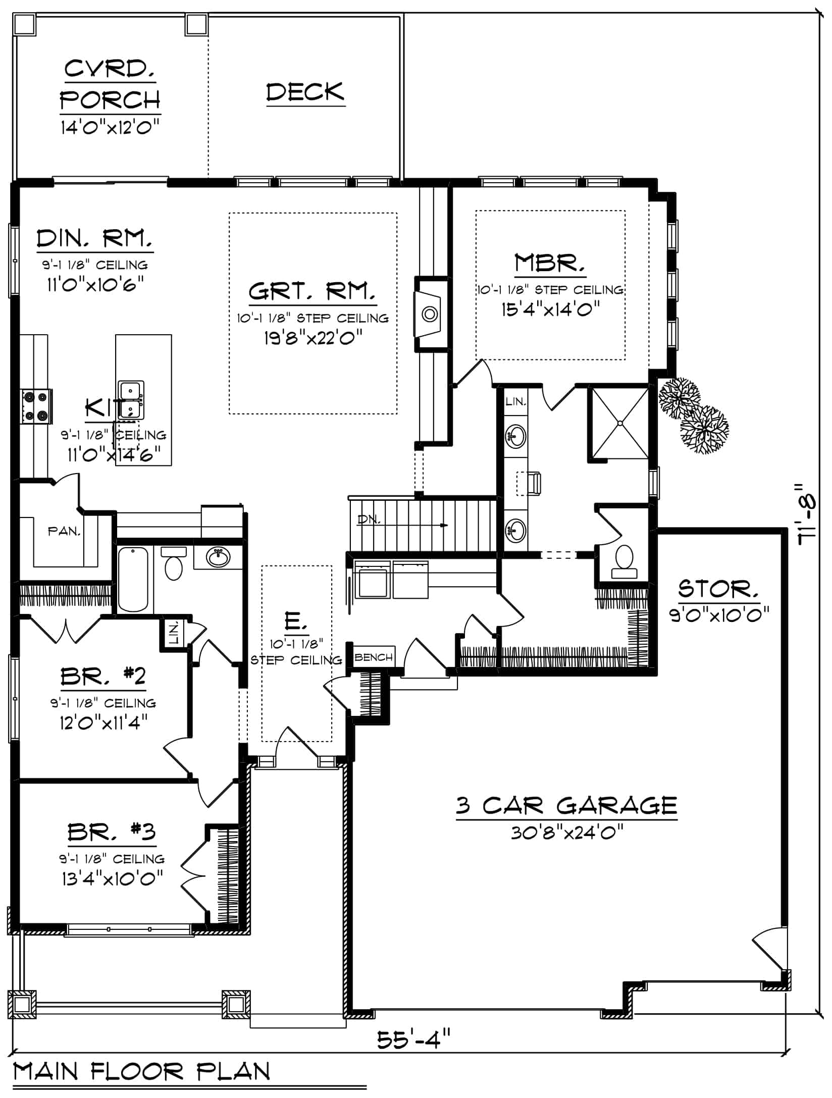 Main Level of Ranch Plan #101-1998
