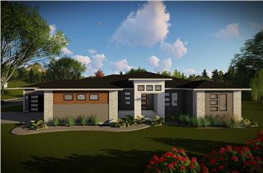 3-Bedroom, 2267 Sq Ft Contemporary House Plan - 101-2001 - Front Exterior