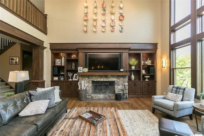 Great Room: Fireplace of this 7-Bedroom,5947 Sq Ft Plan -101-2039