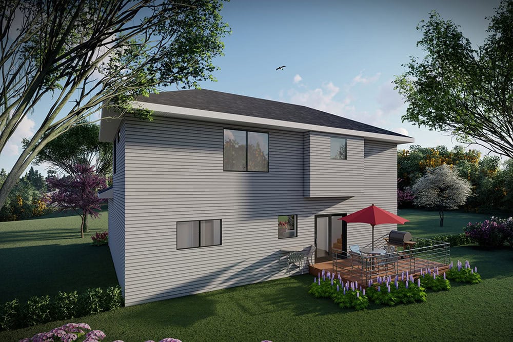 Rear View of this 3-Bedroom,1634 Sq Ft Plan -101-2046