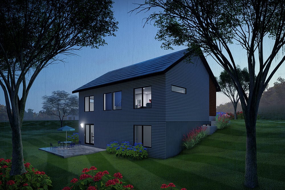 Rear View of this 3-Bedroom,1740 Sq Ft Plan -101-2047