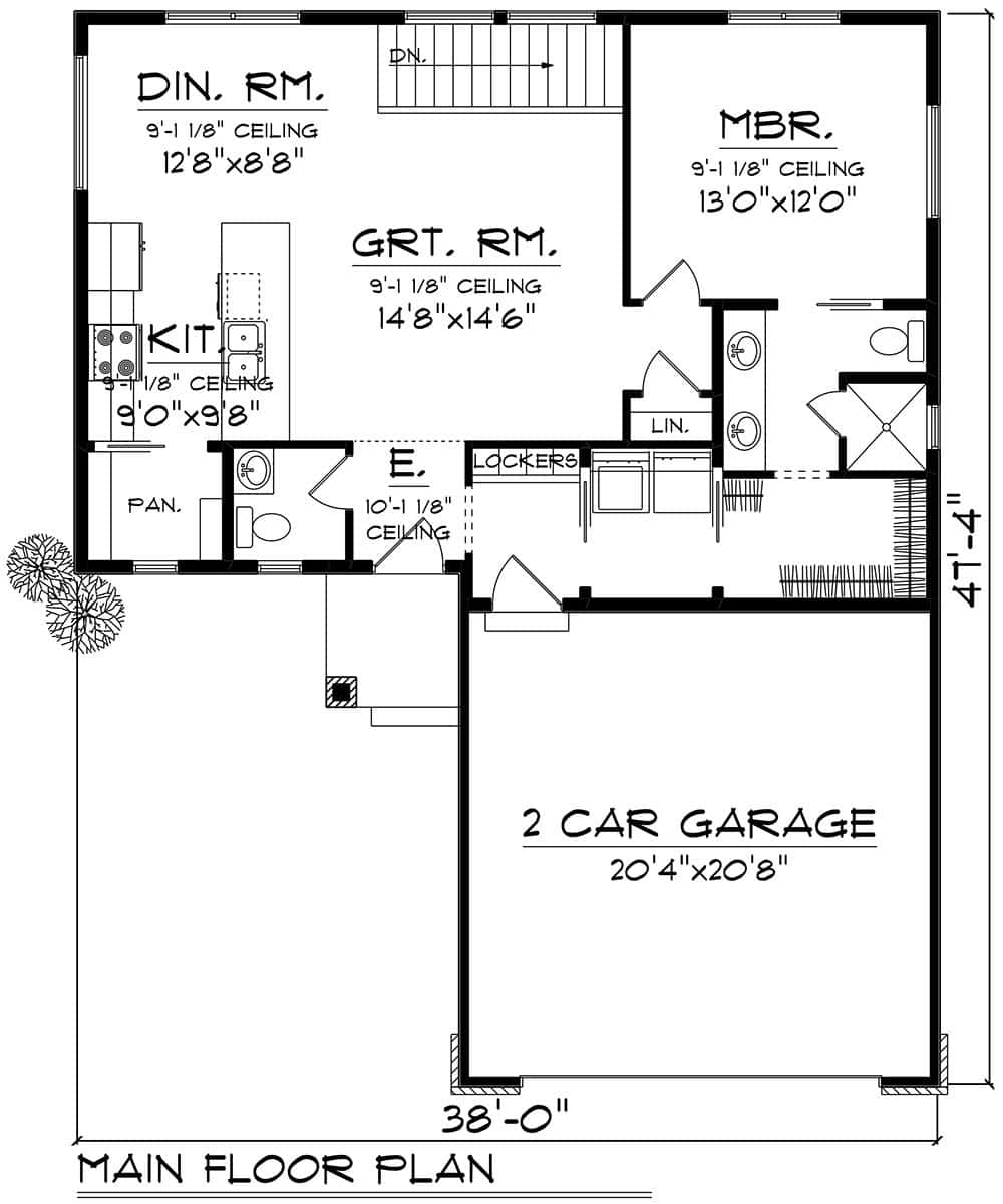 Main Level of Ranch Plan #101-2047