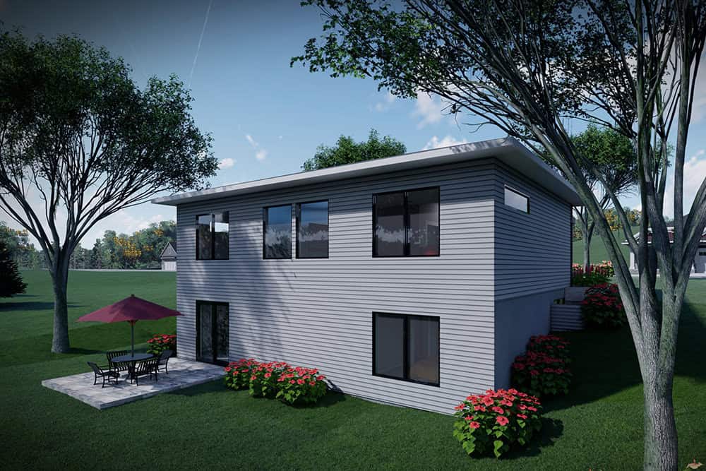 Rear View of this 3-Bedroom,1740 Sq Ft Plan -101-2049