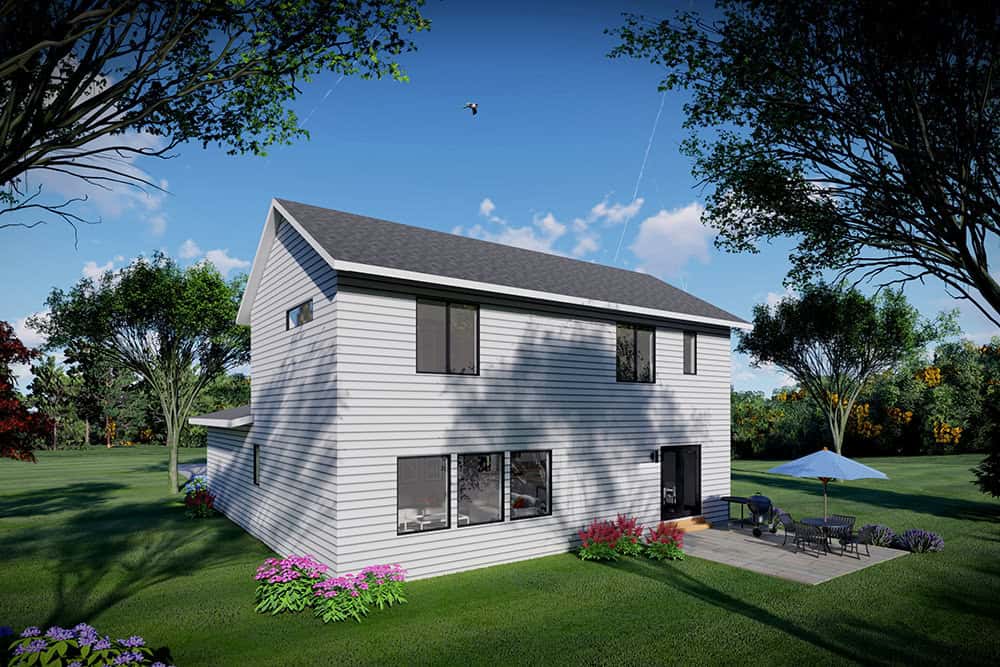 Rear View of this 3-Bedroom,1823 Sq Ft Plan -101-2050