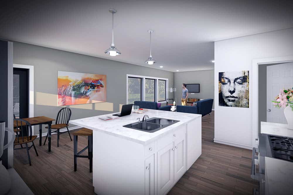 Kitchen: Kitchen Island of this 3-Bedroom,1823 Sq Ft Plan -101-2051