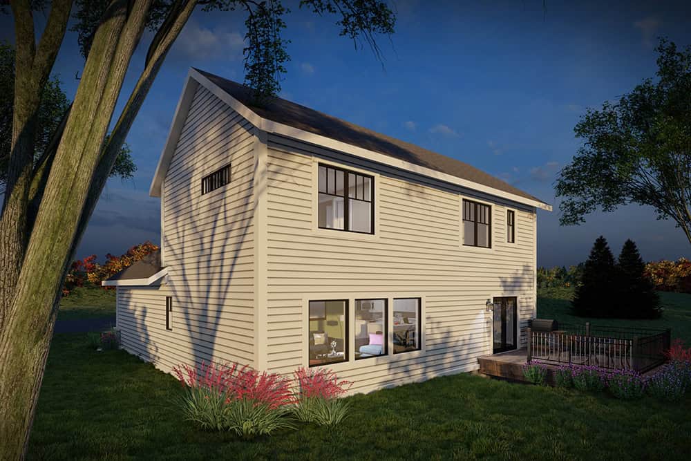 Rear View of this 3-Bedroom,1823 Sq Ft Plan -101-2051