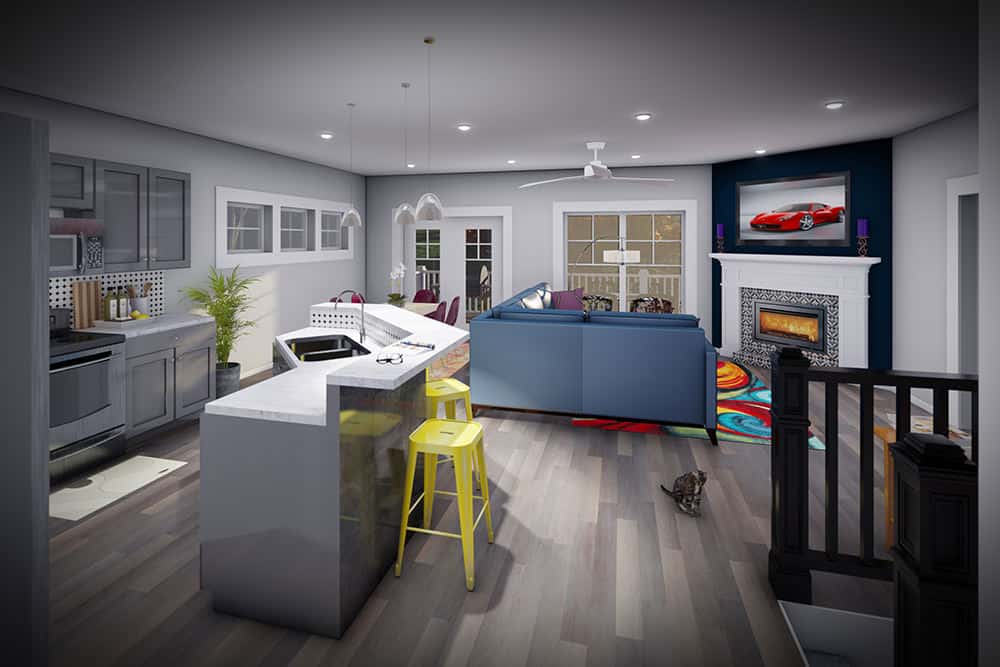 Kitchen: Kitchen Island of this 3-Bedroom,2260 Sq Ft Plan -101-2054